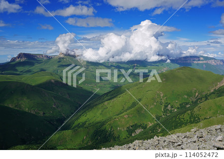 Summer landscape in Caucasus Mountains 114052472