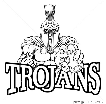 Trojan Spartan Gamer Gladiator Controller Mascot 114052937