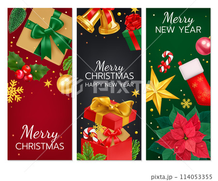 Christmas banners in realistic style Christmas banners in realistic style 114053355