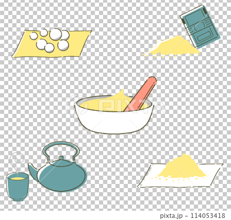 漢方薬の剤形イラスト素材 薬のイラストセット 114053418