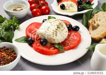 Salad Caprese, concept of tasty and delicious food Salad Caprese, concept of tasty and delicious food 114053531