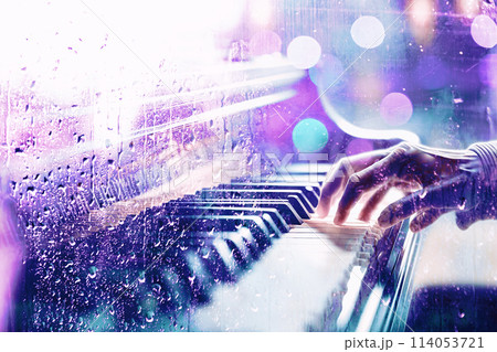 Piano music concept abstract background. 114053721