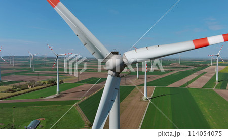 Wind turbines and agriculture fields Wind turbines and agriculture fields 114054075