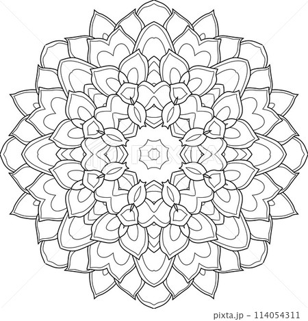 Cute Mandalas. Decorative unusual round ornaments for coloring. Cute Mandalas. Decorative unusual round ornaments for coloring. 114054311