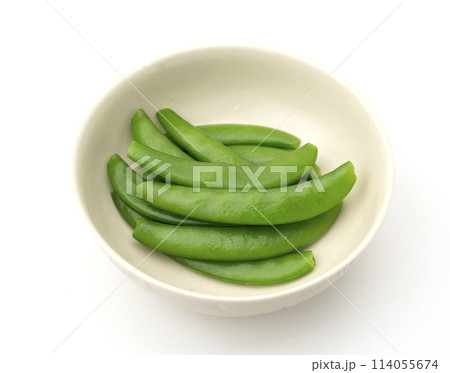 茹でたスナップエンドウ 114055674