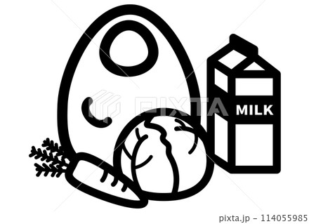 食品の買い物のシンプルなアイコンイラスト 114055985