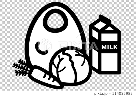 食品の買い物のシンプルなアイコンイラスト 114055985