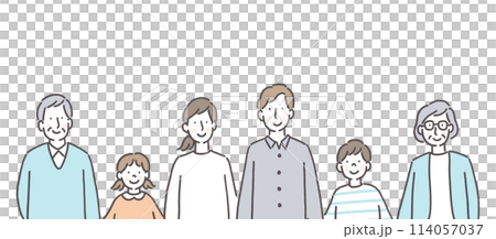 Smiling family, three generations Smiling family, three generations 114057037