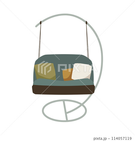 Cozy hanging chair interior vector illustration Cozy hanging chair interior vector illustration 114057119