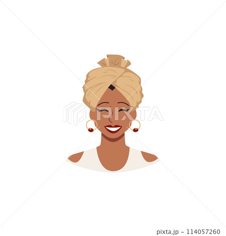Arabic, African or Asian woman in turban traditional headdress vector avatar, ethnic Eastern Muslim fashion portrait Arabic, African or Asian woman in turban traditional headdress vector avatar, ethnic Eastern Muslim fashion portrait 114057260