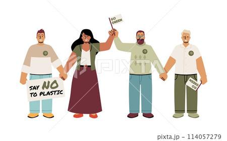 Protest illustration: Save the planet, end plastic. Isolated background. 114057279
