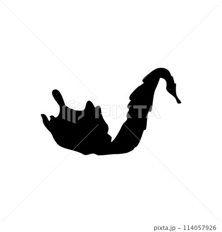 Vector icon of a black silhouette of water with an image of splashes, waves and drops Vector icon of a black silhouette of water with an image of splashes, waves and drops 114057926