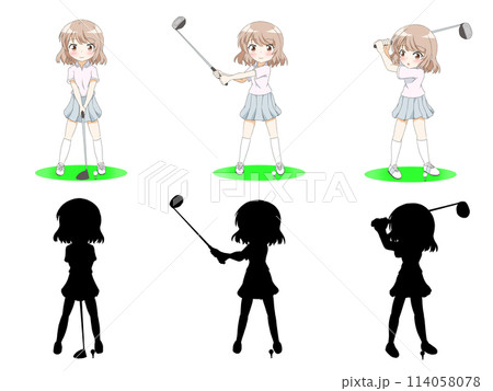 ゴルフをする女の子まとめ ゴルフをする女の子まとめ 114058078