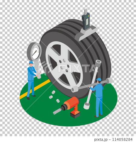 Tire maintenance illustration 114058284