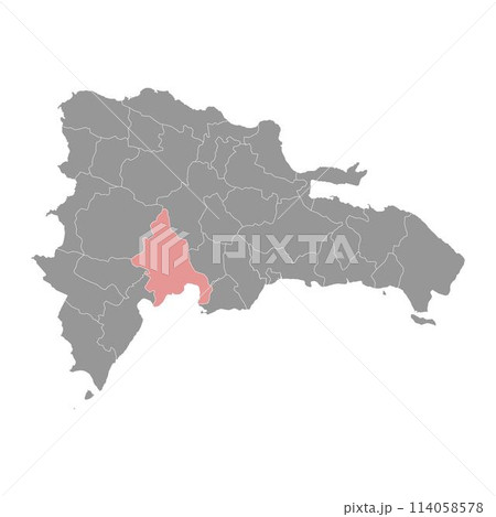 Azua Province map, administrative division of Dominican Republic. Vector illustration. 114058578