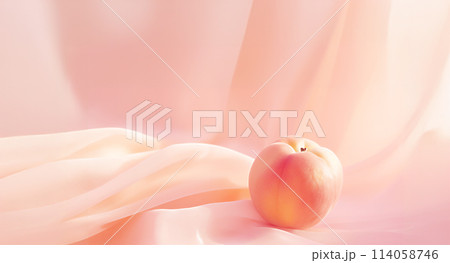 柔らかな質感を感じさせる桃と優しいピンク色の背景 柔らかな質感を感じさせる桃と優しいピンク色の背景 114058746
