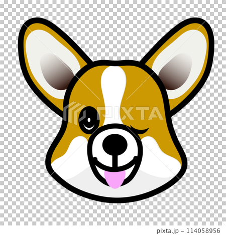 コーギー犬の顔のイラスト 114058956