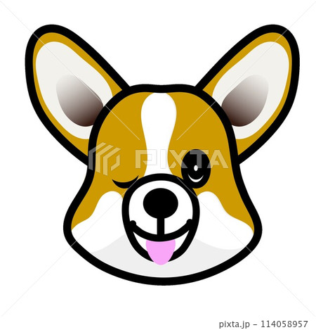 コーギー犬の顔のイラスト 114058957