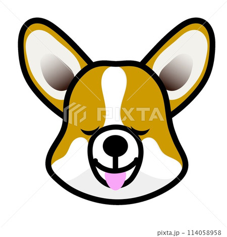 コーギー犬の顔のイラスト 114058958