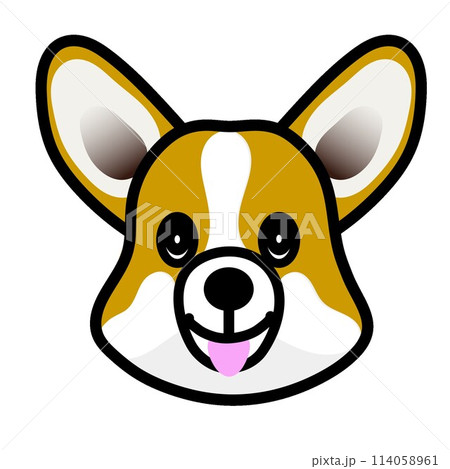 コーギー犬の顔のイラスト コーギー犬の顔のイラスト 114058961