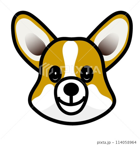 コーギー犬の顔のイラスト 114058964