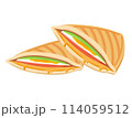 おいしそうなホットサンド（2枚）のイラスト 114059512