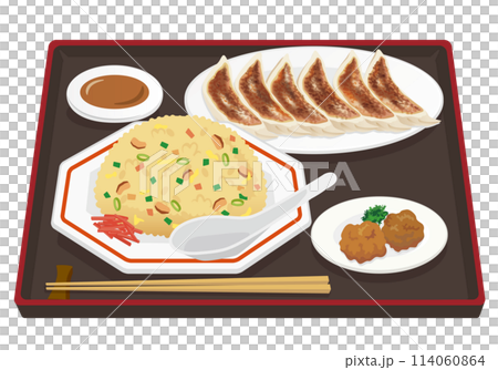 Chinese food_Fried rice set meal_Dumplings and fried chicken Chinese food_Fried rice set meal_Dumplings and fried chicken 114060864