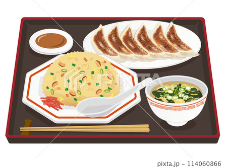 中華料理_炒飯定食_餃子とスープ 114060866