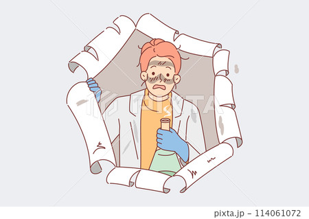 Unsuccessful experiment made by female chemist caused explosion of reagent from flask Unsuccessful experiment made by female chemist caused explosion of reagent from flask 114061072