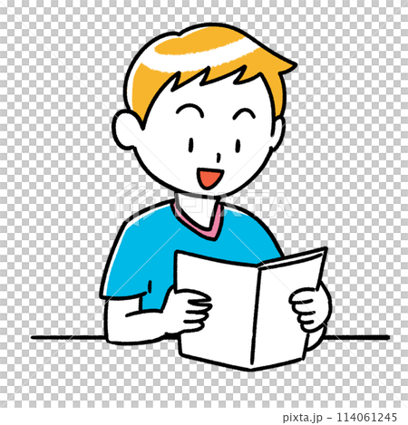 本を読む男の子 114061245