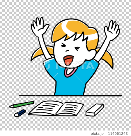 完成作業後開心的女孩 114061248