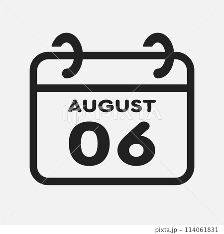 Icon page calendar day - 6 August 114061831