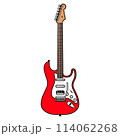 エレキギター　ストラトキャスター　赤　ベクターイラスト 114062268