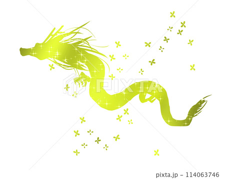 花と金色の龍 114063746