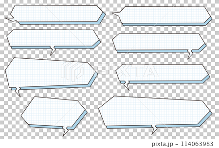 三維網格語音氣泡水平設定藍色 114063983