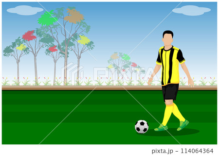 Football player in field vector design Football player in field vector design 114064364