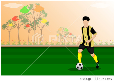 Football player in field vector design Football player in field vector design 114064365