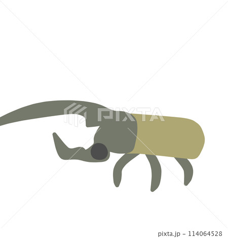 デフォルメしたシンプルなヘラクレスオオカブトのイラスト 114064528