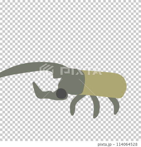 デフォルメしたシンプルなヘラクレスオオカブトのイラスト 114064528