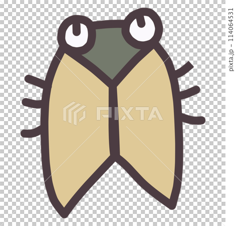 A cutely deformed illustration of a cicada in a character style 114064531