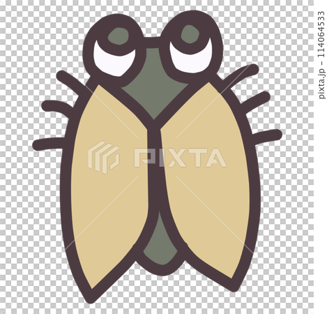 A cutely deformed illustration of a cicada in a character style 114064533