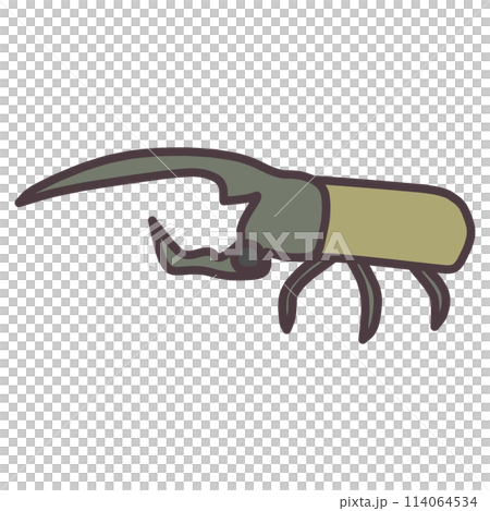 A simple deformed illustration of a Hercules beetle 114064534