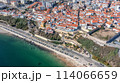 Aerial panorama of city of Sines, Alentejo Portugal Europe. Aerial view of old town fishing port, historic center 114066659