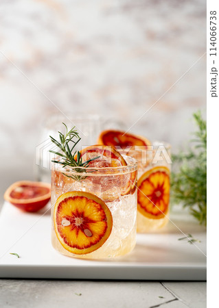 Cold water with red orange Cold water with red orange 114066738