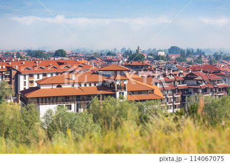 Summer panorama in bulgarian all season resort Bansko, Bulgaria Summer panorama in bulgarian all season resort Bansko, Bulgaria 114067075