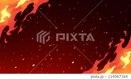 炎のエフェクトのフレーム_16:9 炎のエフェクトのフレーム_16:9 114067164