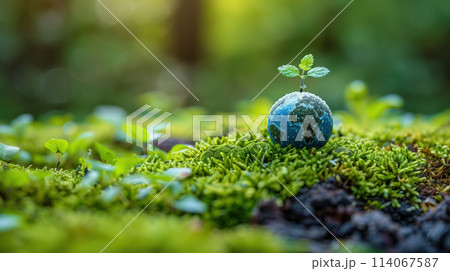 Small Green Plant Emerging From Ground Small Green Plant Emerging From Ground 114067587