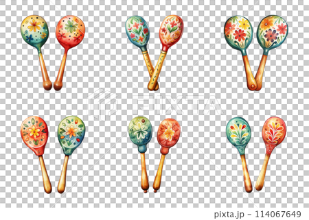 Colorful Maracas for Authentic Latin American Rhythms 114067649