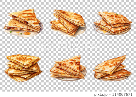 Indulge in a Quesadilla with Stretchy Melted Cheese 114067671