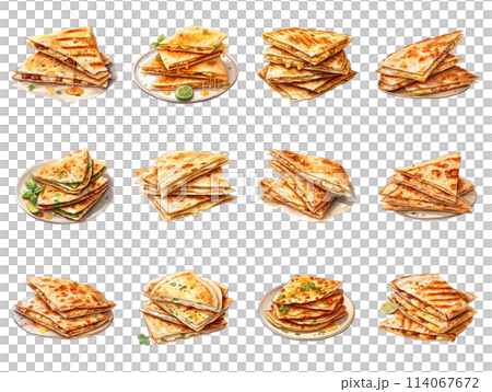Enjoy a Satisfying Quesadilla with Irresistible Cheese Pull 114067672